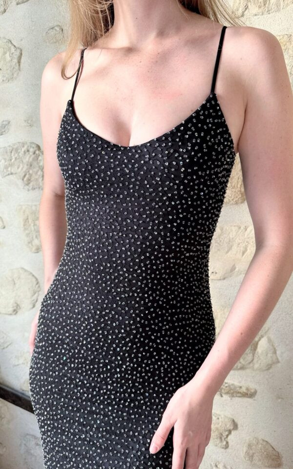 La Perla Sequin Black Gown