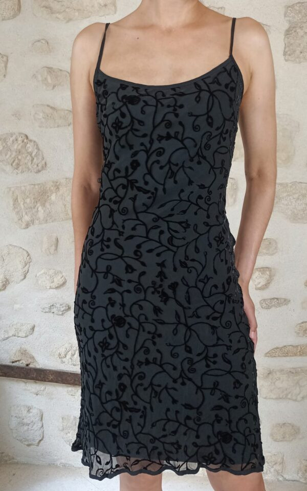 Betsey Johnson Midi Silk Slip Burnout Dress