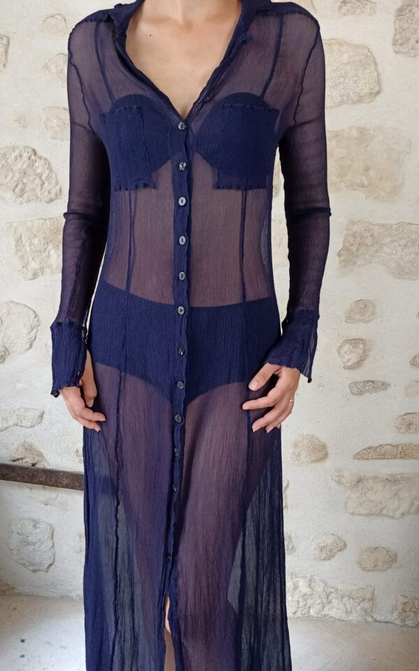 Plein Sud Sheer Silk Long Maxi Cardigan