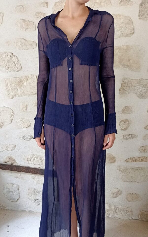 Plein Sud Sheer Silk Long Maxi Cardigan