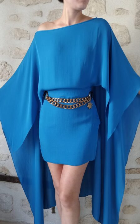 Plein Sud Blue Cape Dress