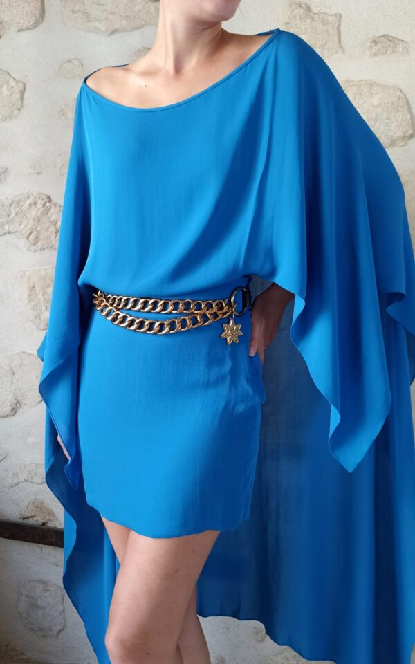 Plein Sud Blue Cape Dress