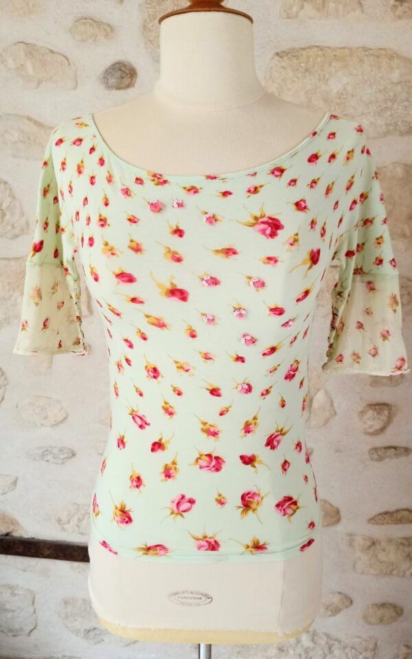 Blumarine Roses Blouse in Mint
