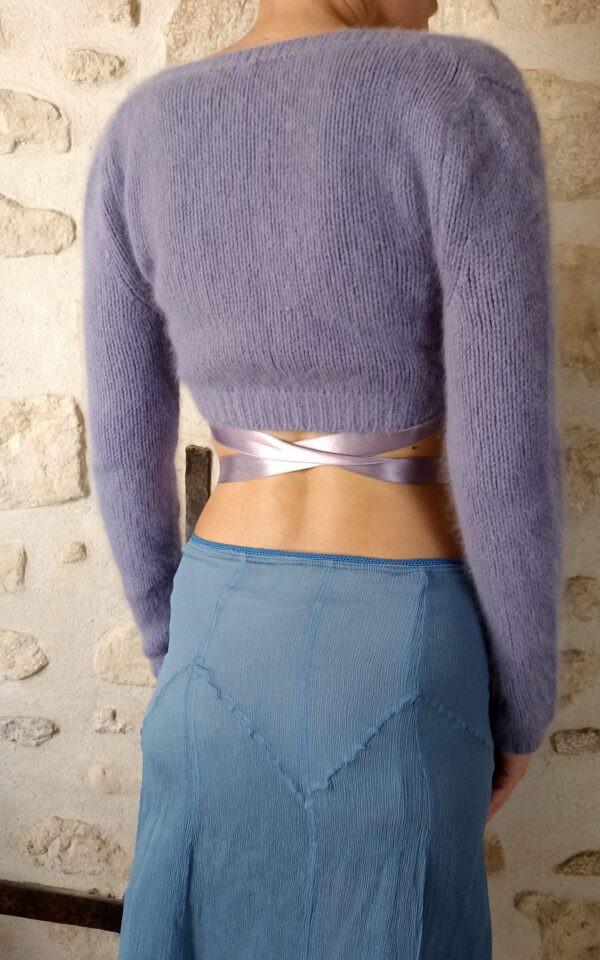 Blumarine Angora Purple Wrap Sweater