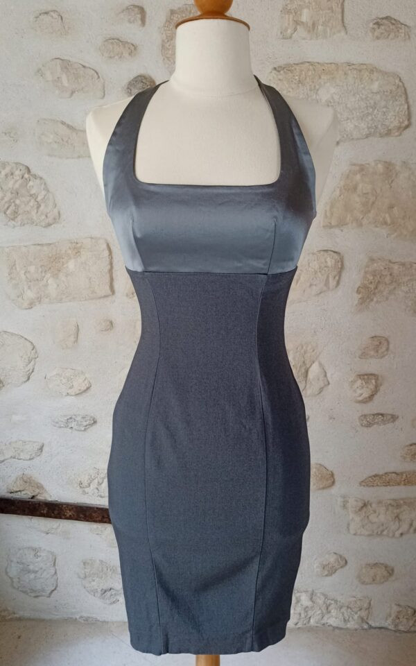 Capucine Puerari Cocktail Halter Chrome Dress
