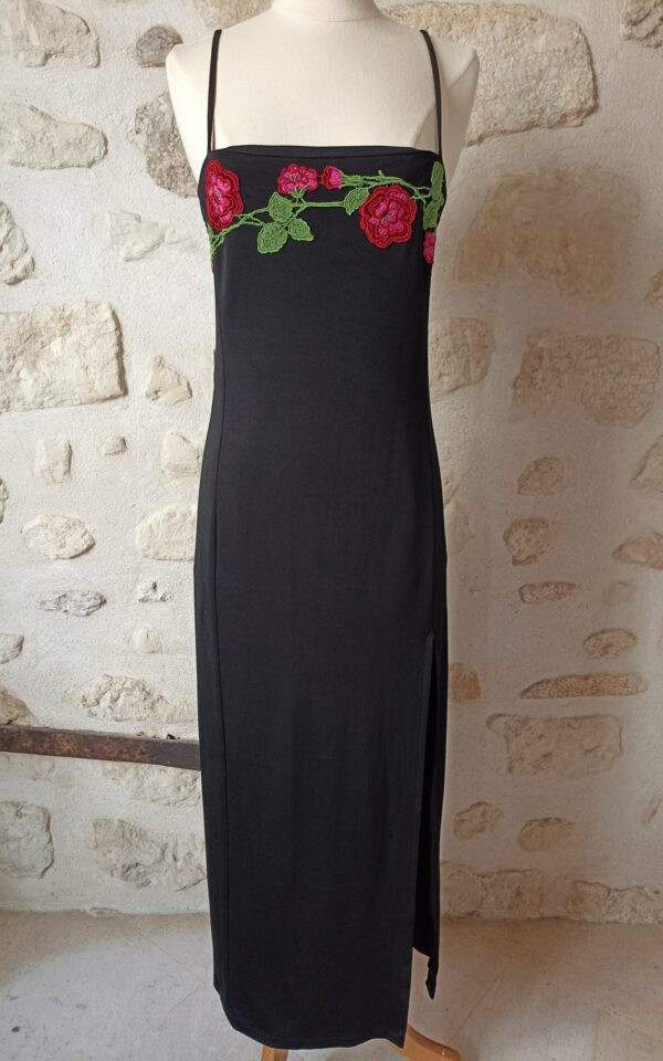 Capucine Puerari 90s Maxi Embroidered Slit Dress