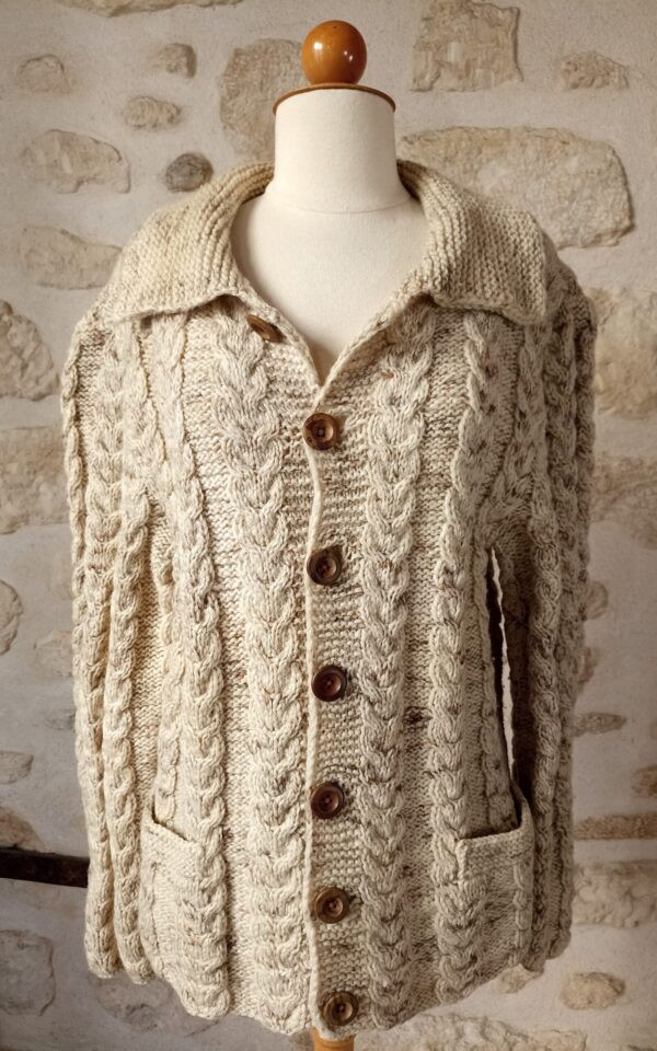 Irish Cable Knit Vintage Cardigan