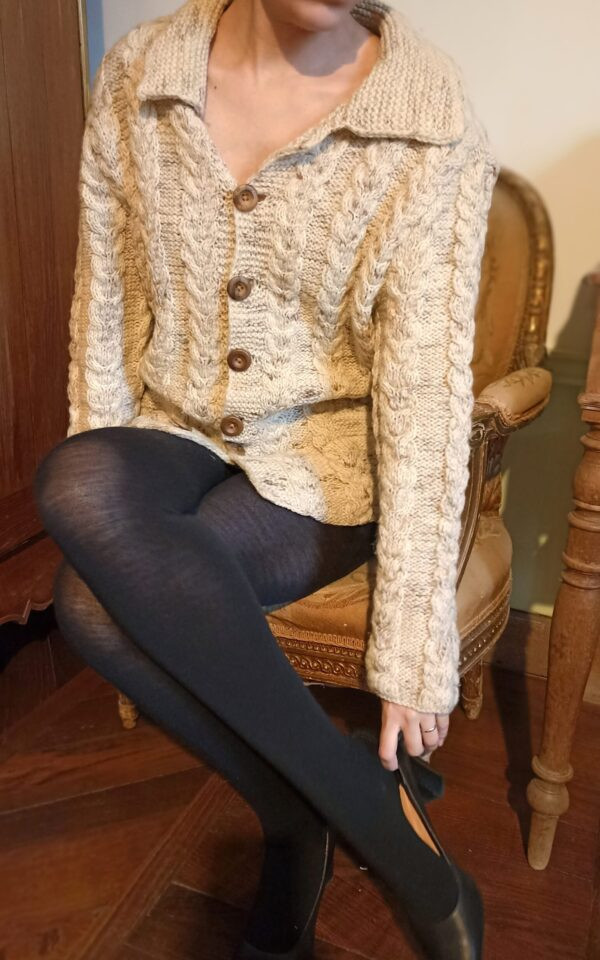 Irish Cable Knit Vintage Cardigan