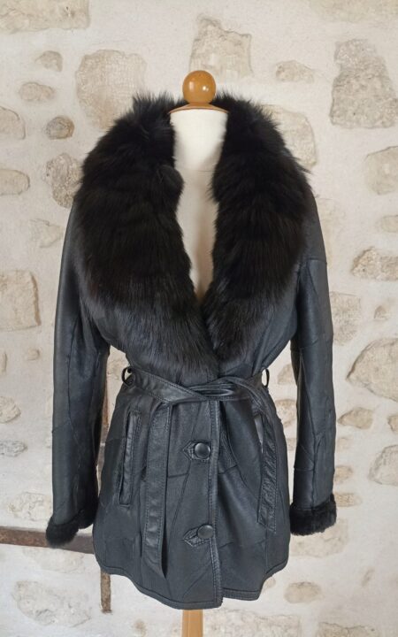 Patchwork Fur Shearling Coat