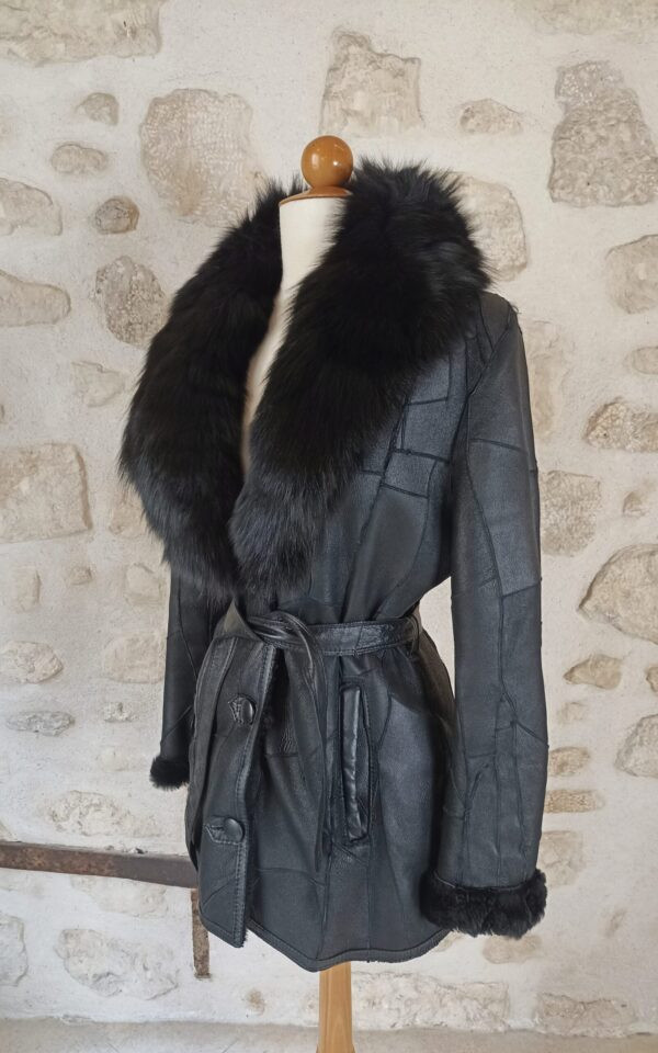 Patchwork Fur Shearling Coat
