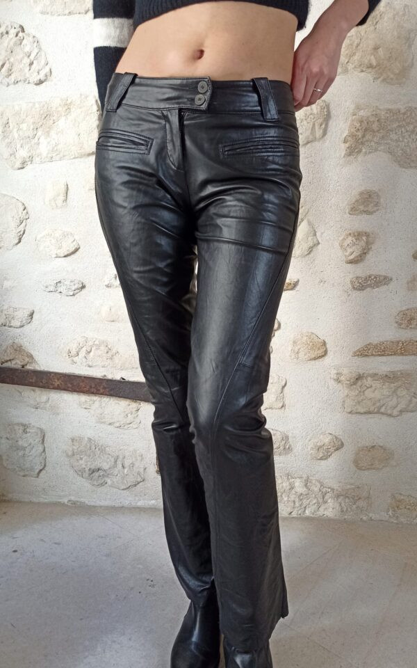 Plein Sud Leather Low-Waist Pants