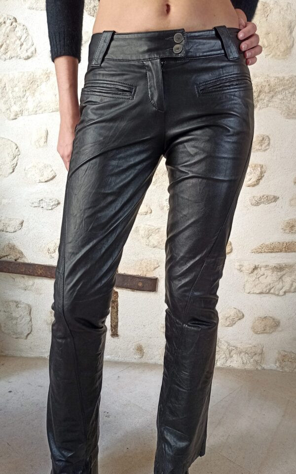 Plein Sud Leather Low-Waist Pants