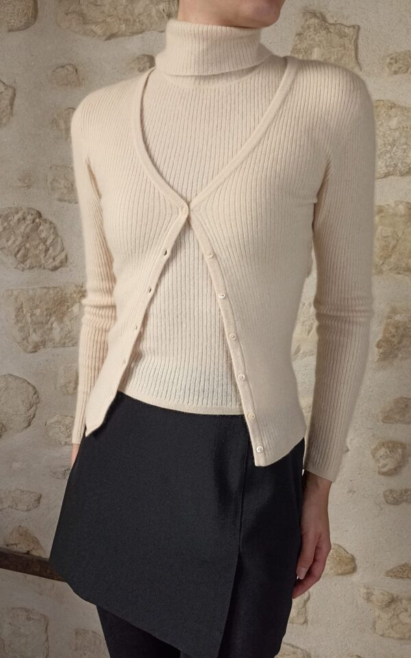 Ribbed Cashmere Cardigan Set