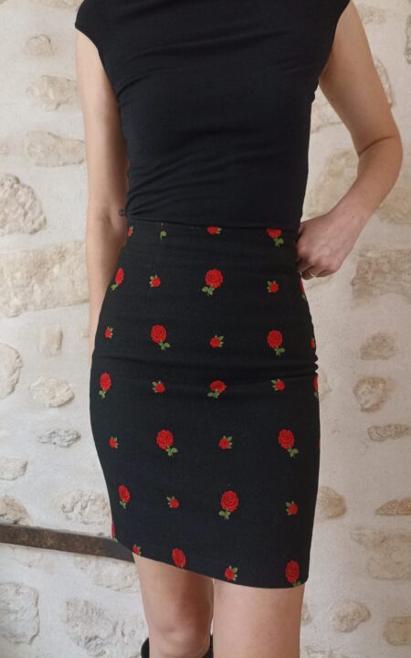 Lolita Lempicka Floral Wool Pencil Skirt
