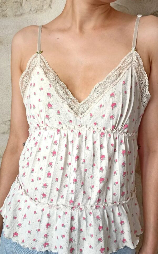Babydoll Knit Floral Camisole
