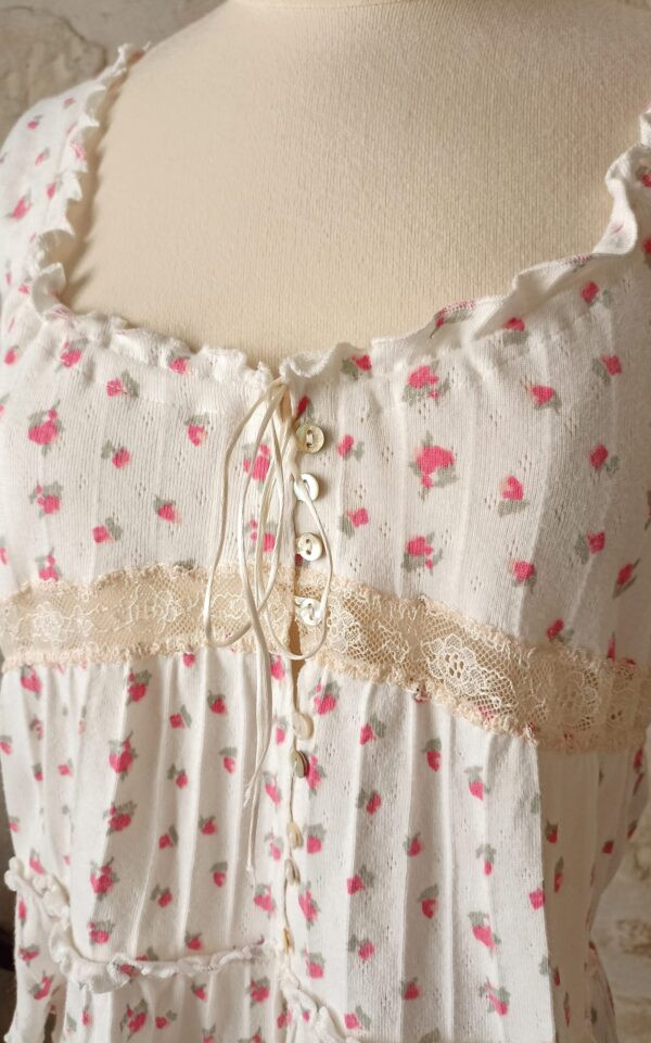 Floral Pointelle Button-Down Blouse