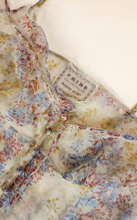 Silky Floral Milkmaid Blouse