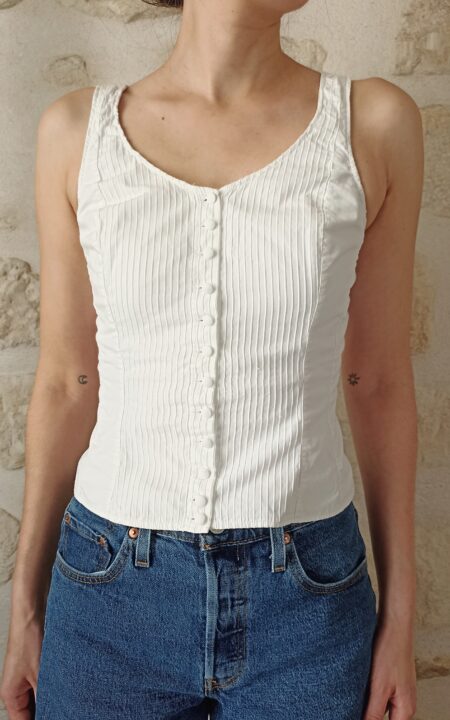 French Button Down Bustier