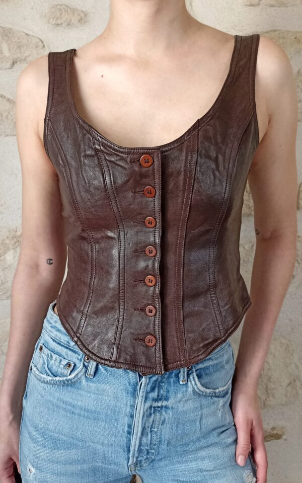 Plein Sud Vintage Leather Corset