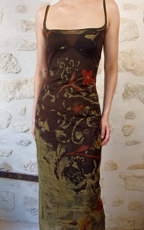 Plein Sud Watercolor Maxi Mesh Dress