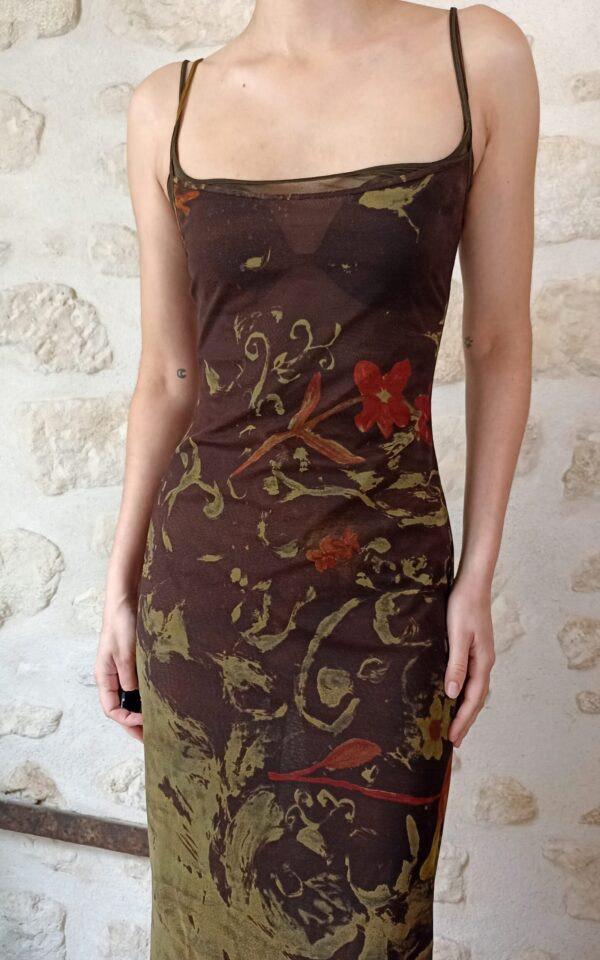 Plein Sud Watercolor Maxi Mesh Dress