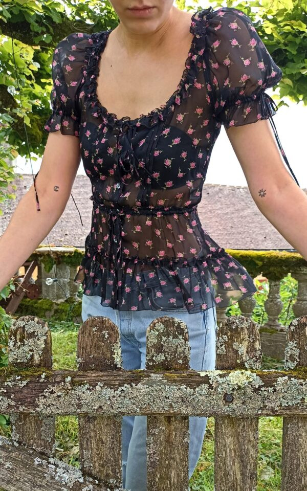 Dolce & Gabbana Silk Floral Print Blouse