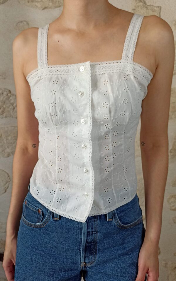 Eyelet Button Down Cami