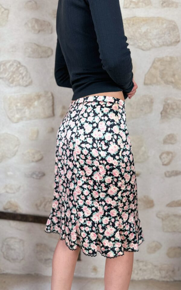 Blumarine Silk Floral Skirt