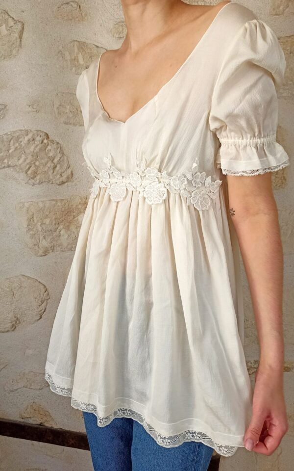 Dolce & Gabbana Silk Babydoll Blouse
