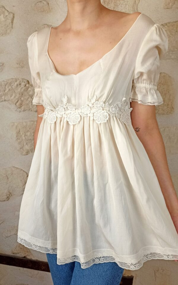 Dolce & Gabbana Silk Babydoll Blouse