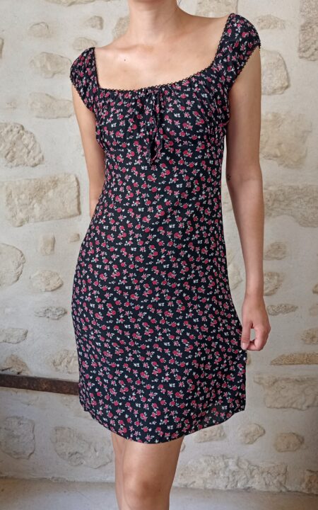 Vintage Milkmaid Floral Dress