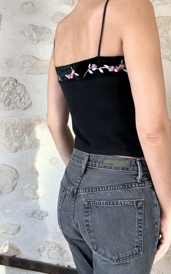 Blumarine Wool Top with Embroidered Flowers