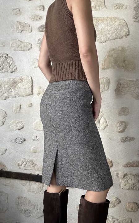 Dolce & Gabbana Grey Tweed Skirt