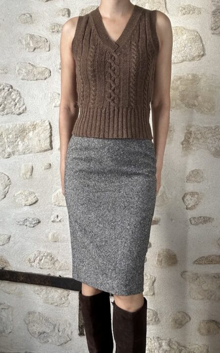 Dolce & Gabbana Grey Tweed Skirt