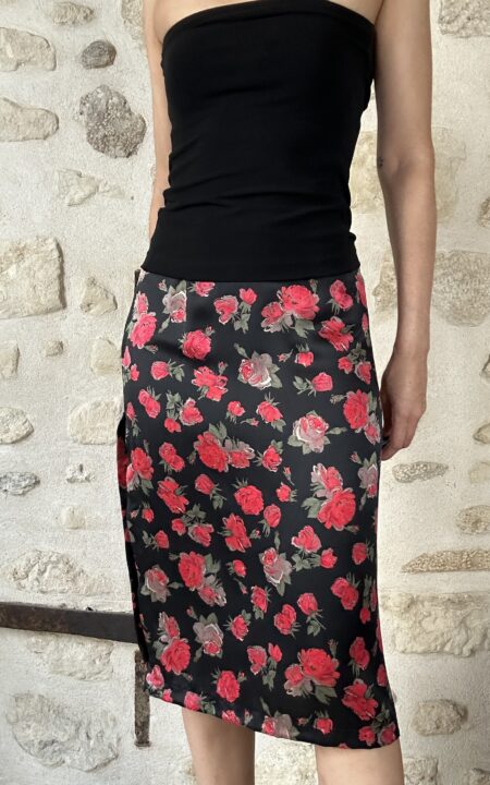 Plein Sud Silk Floral Skirt