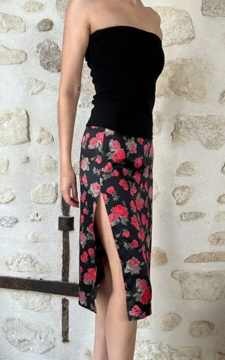 Plein Sud Silk Floral Skirt