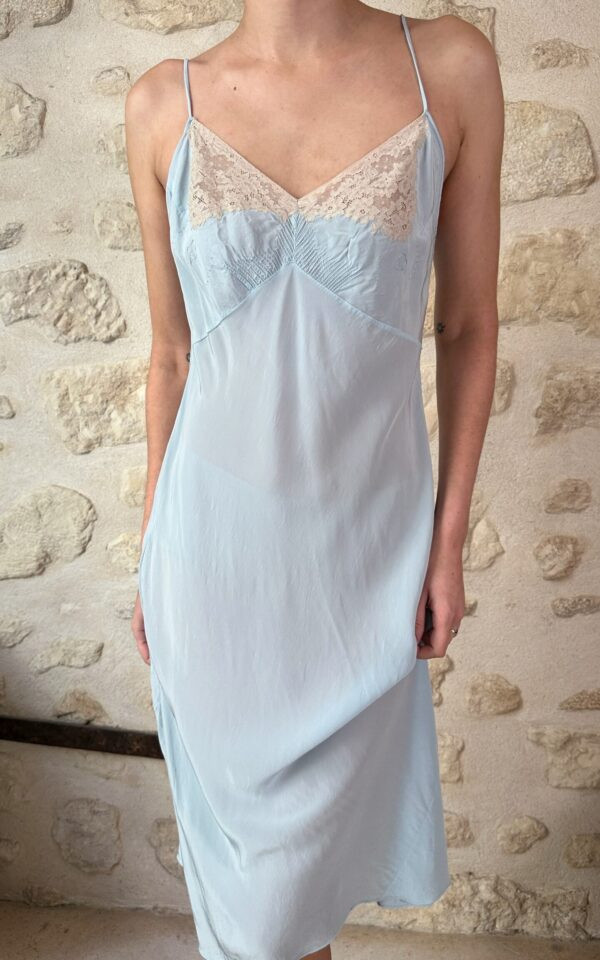 Baby Blue Vintage Slip Dress