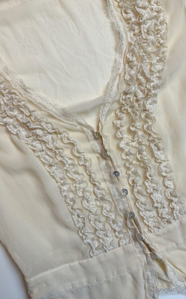 Italian Silk Ruffle Blouse