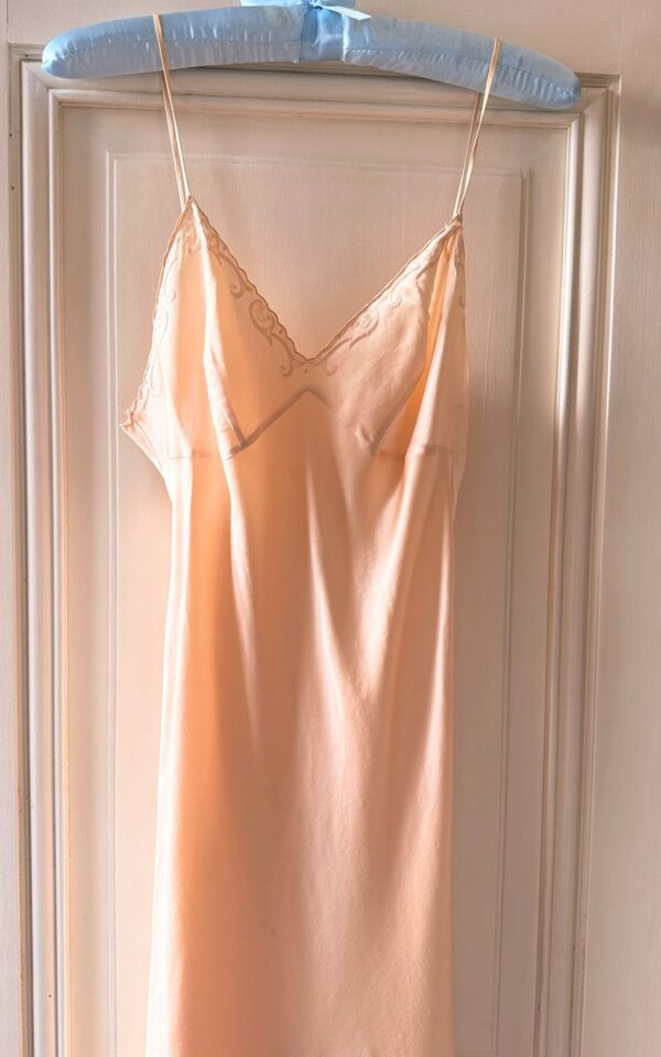 Vintage Peach Silk Slip Dress