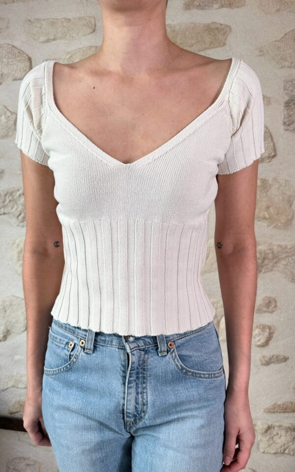 Blumarine Cream Knit Top