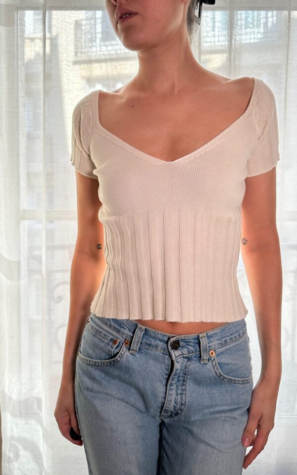 Blumarine Cream Knit Top