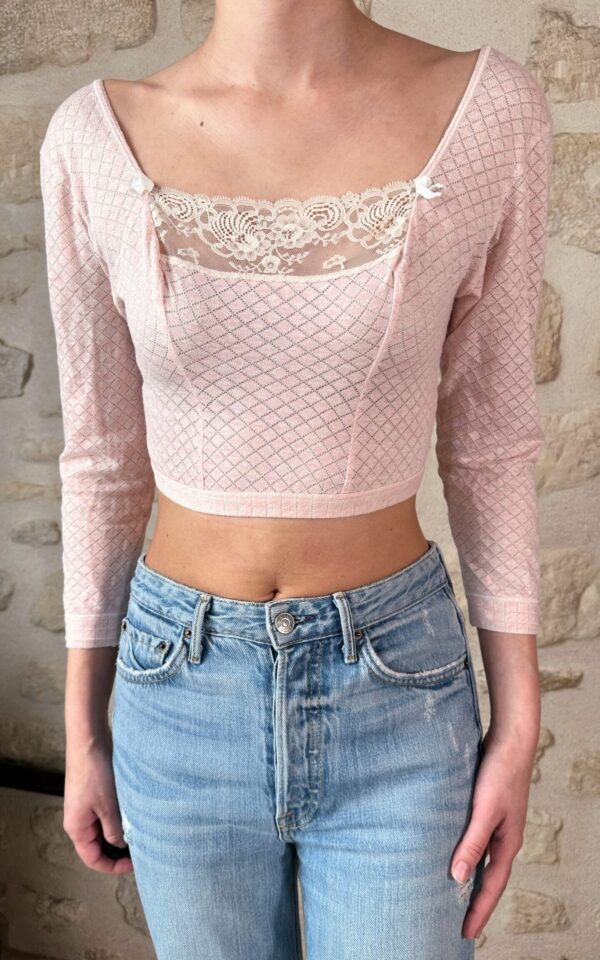 La Perla Crop Lace Top