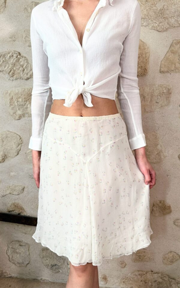 La Perla Pure Silk Floral Skirt