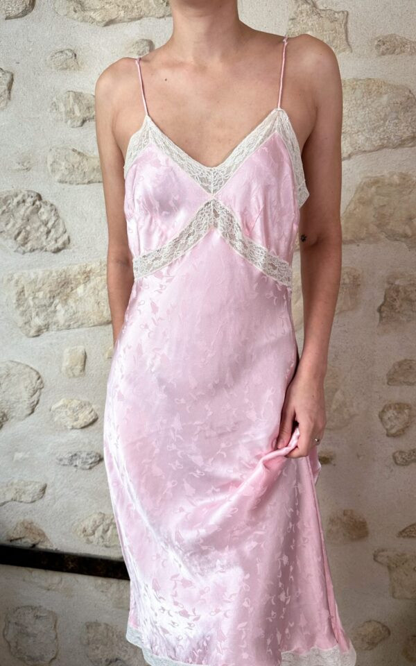 Retro Pink Slip Dress