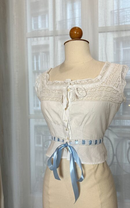 Vintage Corset Cover with Valenciennes Lace