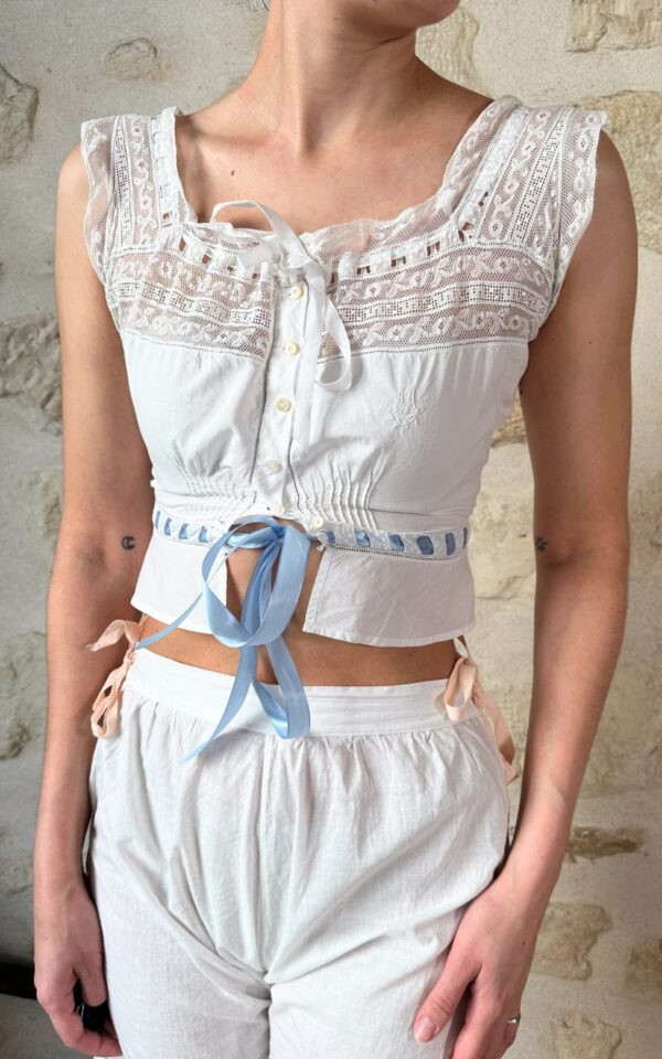 Vintage Corset Cover with Valenciennes Lace
