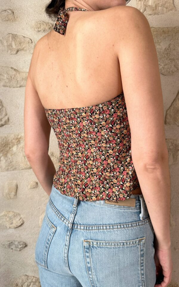 Floral Button-Down Halter Top