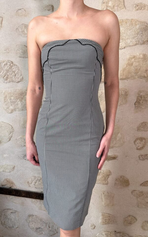 Gingham Bandeau Dress