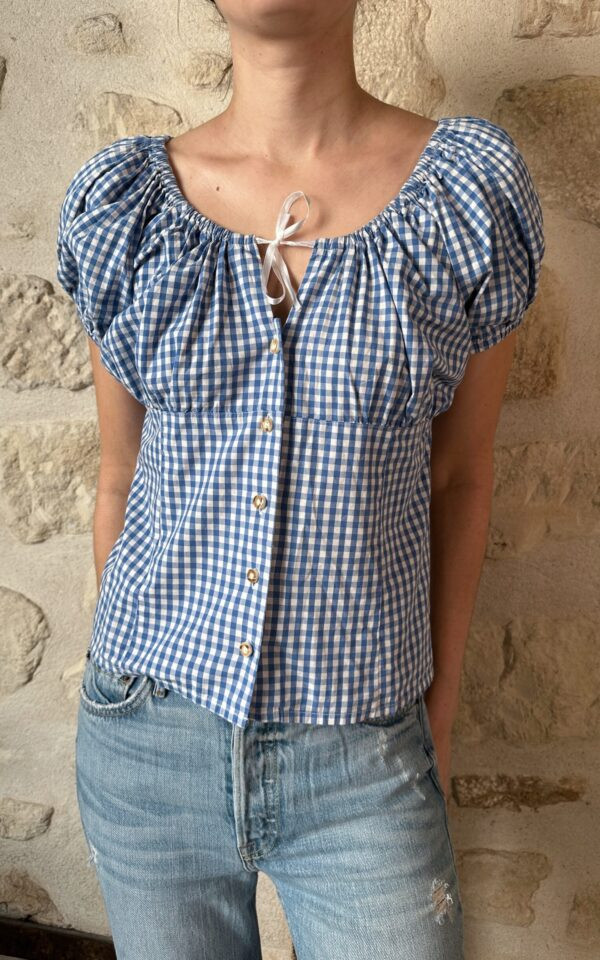 Gingham Milkmaid Top