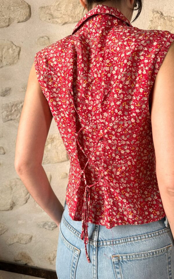 Silk Floral Sleeveless Blouse
